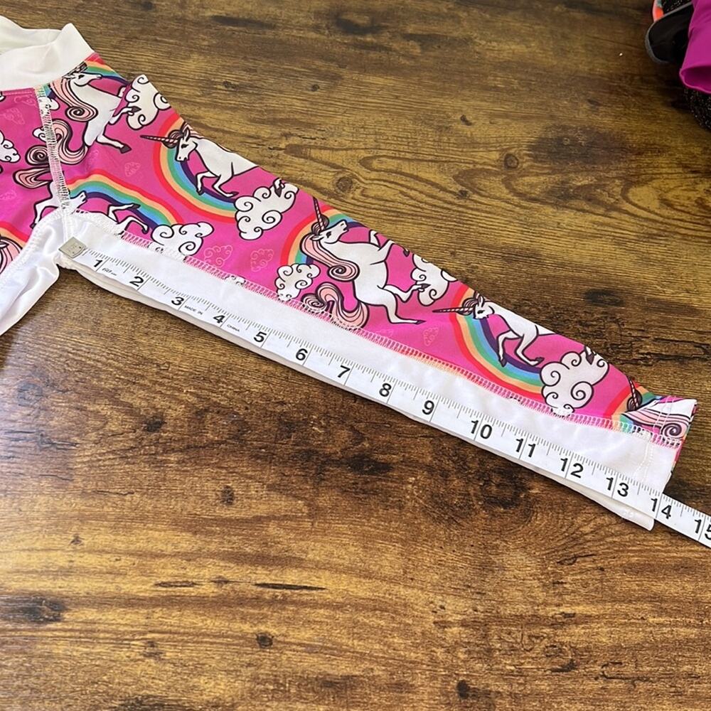 5 for $20 Oxstar 6-7Y Pink Long Sleeve Unicorn Dri-Fit Style Tee - Picture 5 of 9